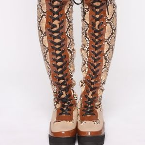 LAST REDUCTION BEFORE DONATION Fashion nova snake over the knee boots size 8.5